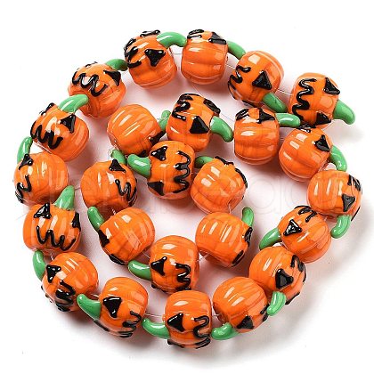 Halloween Theme Handmade Lampwork Beads Strands LAMP-A004-04-1