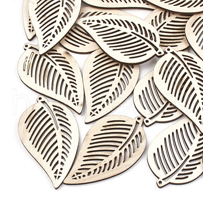 Undyed Wood Big Pendants WOOD-T008-34-1