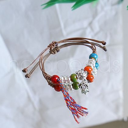 Goldfish Ceramic Beads Braided Bead Bracelets FS-WGBFE2E-09-1