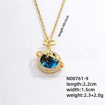 Stylish Hollow Brass & Resin Pendant Necklaces for Daily and Party Wear MX3705-8-1