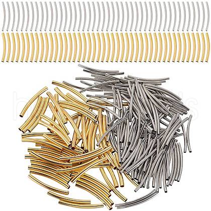 SUNNYCLUE 400Pcs 2 Colors Brass Tube Beads KK-SC0005-05-1