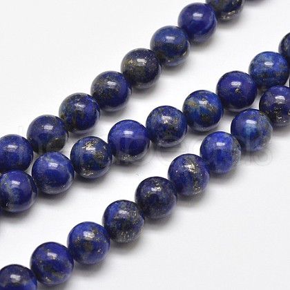 Natural Lapis Lazuli Round Bead Strands X-G-E262-01-12mm-1