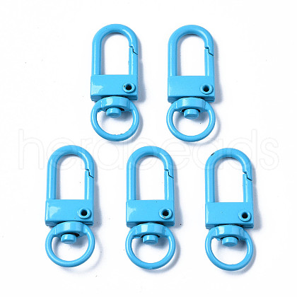 Spray Painted Eco-Friendly Alloy Swivel Snap Hooks Clasps PALLOY-T080-02Q-NR-1