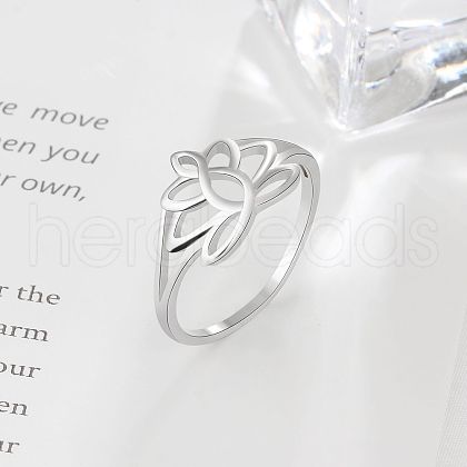 Flower 925 Sterling Silver Finger Rings FS-WG1E6A3-02-1