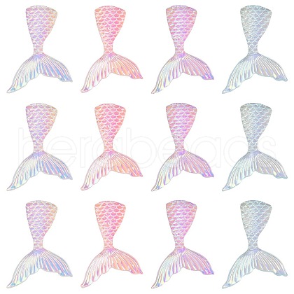 30Pcs 4 Colors Luminous Transparent Resin Cabochons RESI-CJ0003-57-1