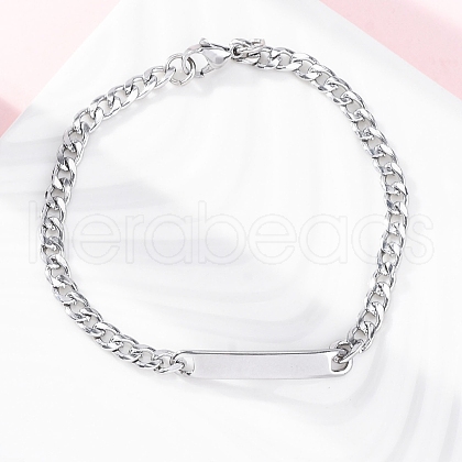 304 Stainless Steel Link Chain Bracelets BJEW-A032-06P-1