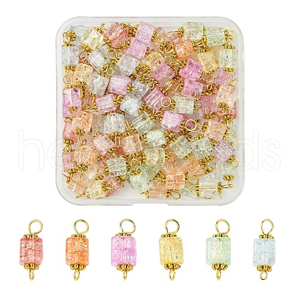 100Pcs Glass Connector Charms PALLOY-FZ00018-1