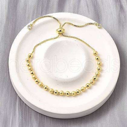 Brass Round Beads Slider Bracelets for Women BJEW-D317-13A-G-1