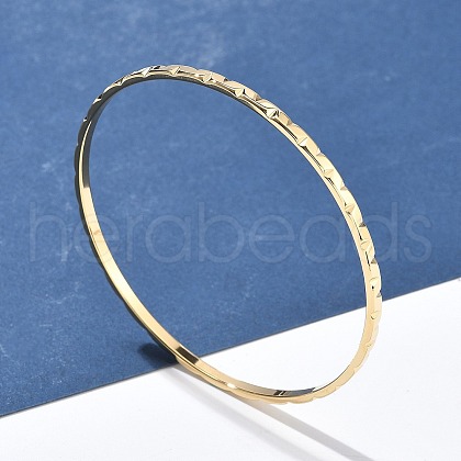 304 Stainless Steel Bangles for Women AJEW-P127-09G-1