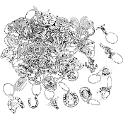   80Pcs West Cowboy Theme Tibetan Style Alloy Pendants FIND-PH0020-71-1