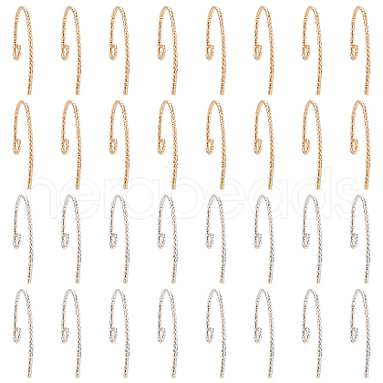 ARRICRAFT 32Pcs 2 Colors Brass Earring Hooks FIND-AR0001-58-1