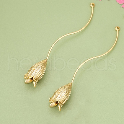 Three-Dimensional Flower Brass Pendants KK-V006-02G-03-1