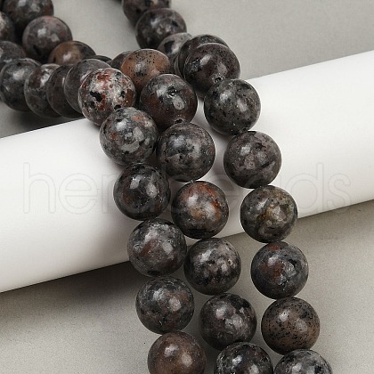 Natural Larvikite Beads Strands G-F792-C03-03-1