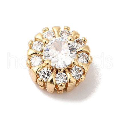 Brass Micro Pave Clear Cubic Zirconia Beads KK-G503-11G-1