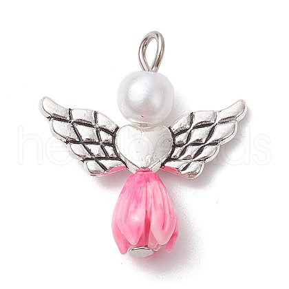 Resin Imitation Pearl Pendants PALLOY-JF02566-09-1