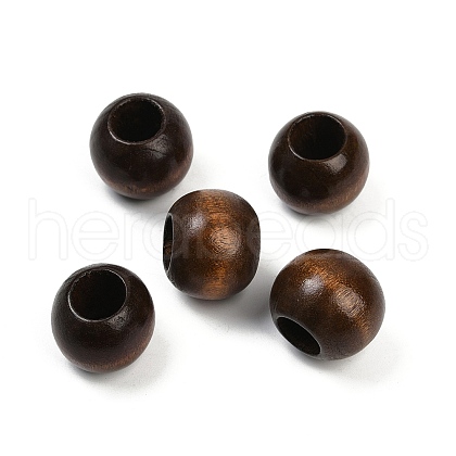 Spray Painted Wood Beads WOOD-F017-05G-1