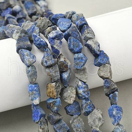 Raw Rough Natural Lapis Lazuli Beads Strands G-M453-C08-1