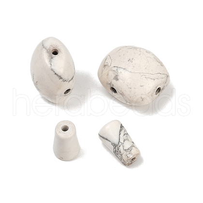 Natural Howlite 3 Hole Guru Beads G-F795-G02-1