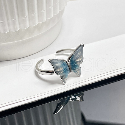 Brass Enamel Cuff Rings for Women WG2BDC6-02-1