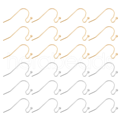 Unicraftale 100Pcs 2 Style 316 Surgical & 304 Stainless Steel Earring Hooks STAS-UN0054-50-1