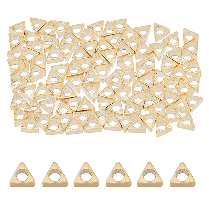 FIBLOOM 100Pcs Brass Beads KK-FI0001-04G-1