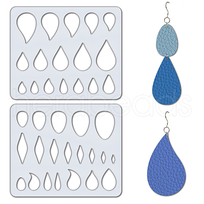 2Pcs 2 Style Acrylic Earring Handwork Template DIY-WH0572-005-1