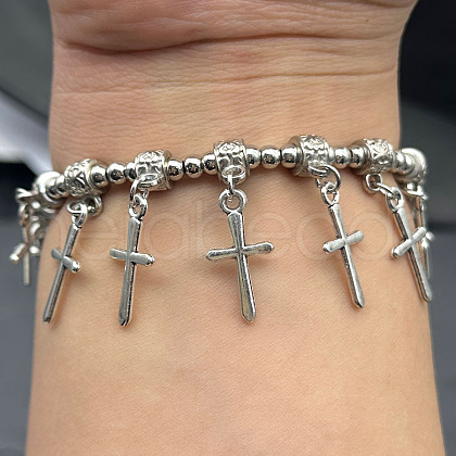 Cross Alloy Charm Bracelets for Women HB2077-2-1