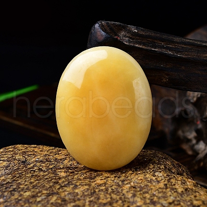 Mother's Day Gifts Natural Topaz Jade Oval Palm Stone Massager PW-WG63539-10-1