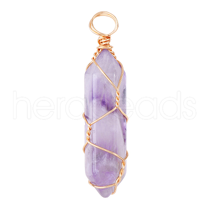 Natural Amethyst Pendants G-CJ0001-43-1