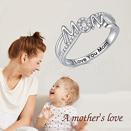 Brass Micro Pave Cubic Zirconia Finger Rings for Women FS-WG11F27-02-1