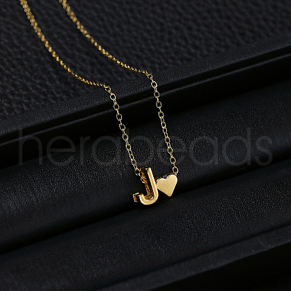 Alloy Letter Heart Pendant Necklaces for Women WGBB55E-06-1