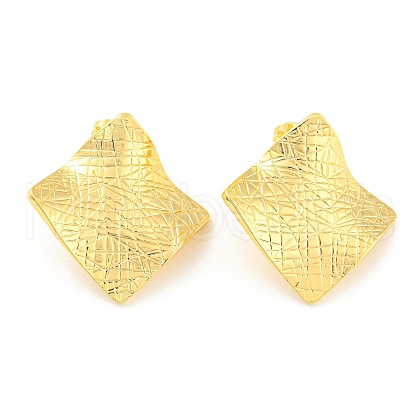 Rack Plating Brass Twist Rhombus Stud Earrings EJEW-A028-35G-1