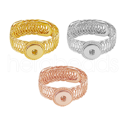 SUPERFINDINGS 3Pcs 3 Colors Alloy Interchangeable Snap  Bangle Settings BJEW-FH0001-04-1