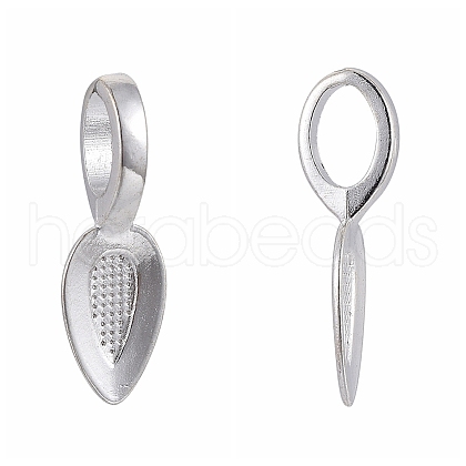 Tibetan Style Alloy Glue-on Flat Pad Bails X-TIBEP-AB3348Y-S-1