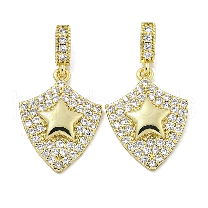 Rack Plating Brass Micro Pave Cubic Zirconia Pendants KK-E114-04G-03-1