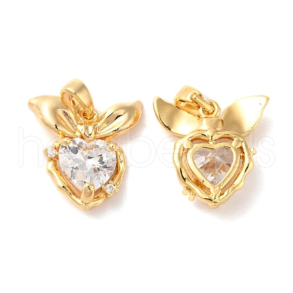 Brass with Cubic Zirconia Pendants KK-M243-24G-1