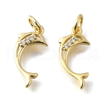 Brass Micro Pave Cubic Zirconia Pendants KK-U072-02A-G-1