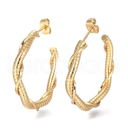 304 Stainless Steel Hoop Earring X-EJEW-F257-19G-1