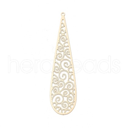 Rack Plating Brass Filigree Big Pendants KKC-K001-09KCG-1