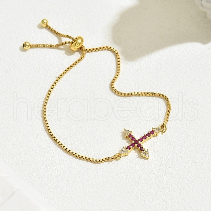 Fashion Brass Box Chain Slider Bracelets FA9198-2-1