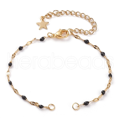 PVD Vacuum Plating 304 Stainless Steel Link Chain Bracelet Making AJEW-JB00870-05-1