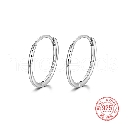 Rhodium Plated 925 Sterling Silver Huggie Hoop Earrings IK9735-05-1