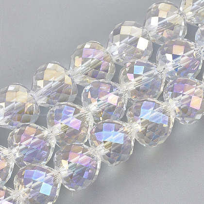 Electroplate Glass Beads Strands EGLA-T010-01J-1