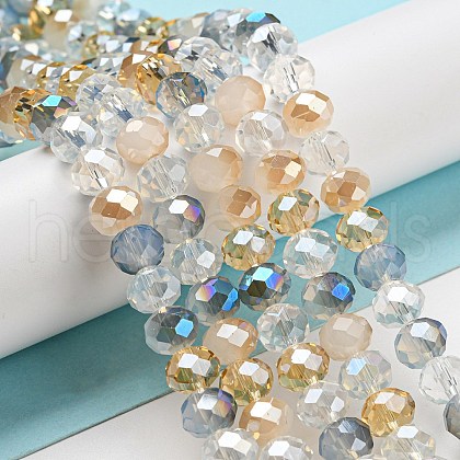 Glass Beads Strands EGLA-A034-M8mm-37-1