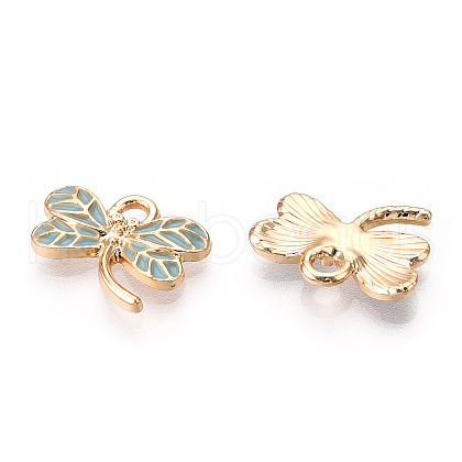 Light Gold Plated Alloy Pendants X-ENAM-T009-69B-RS-1