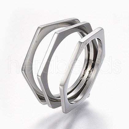 Tarnish Resistant 304 Stainless Steel Wide Band Finger Rings RJEW-E153-02P-17mm-1