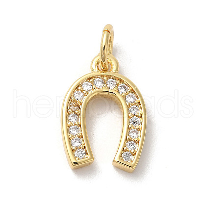 Rack Plating Brass Clear Cubic Zirconia Pendants KK-Z056-18G-1