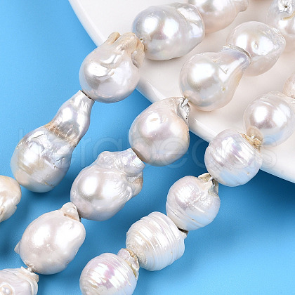 Natural Baroque Pearl Keshi Pearl Beads Strands PEAR-S019-02E-1