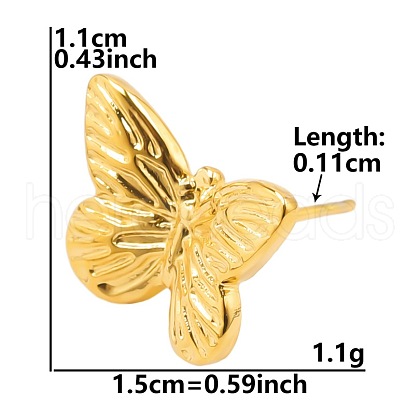 Vintage Stainless Steel Butterfly Studs Earrings for Women VC0346-4-1