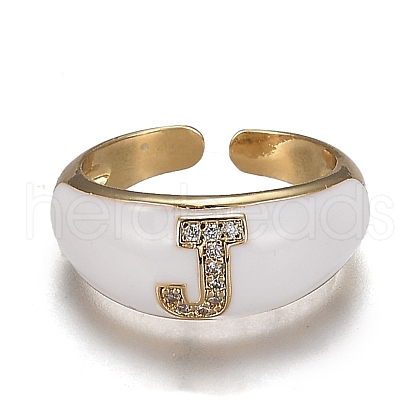 Brass Micro Pave Clear Cubic Zirconia Cuff Rings RJEW-H538-03G-J-1
